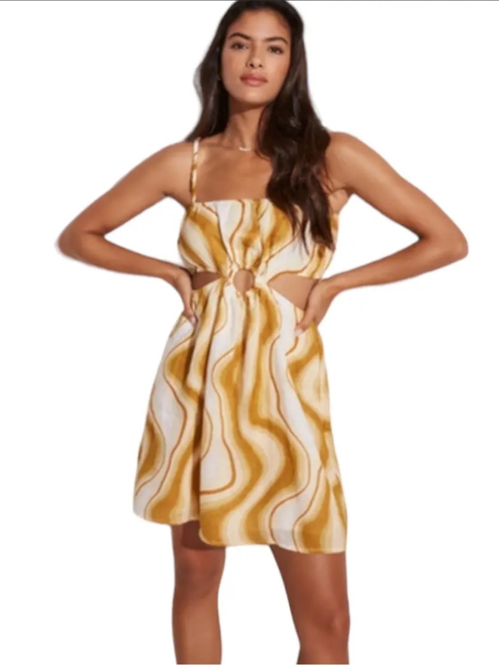Faithfull the Brand Zuma Swirl Cutout Mini Dress-Talamanca Print